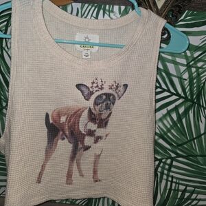 Cream Animal Dpg Print Tank Top